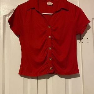 No Boundaries | Button Down - Top | Red